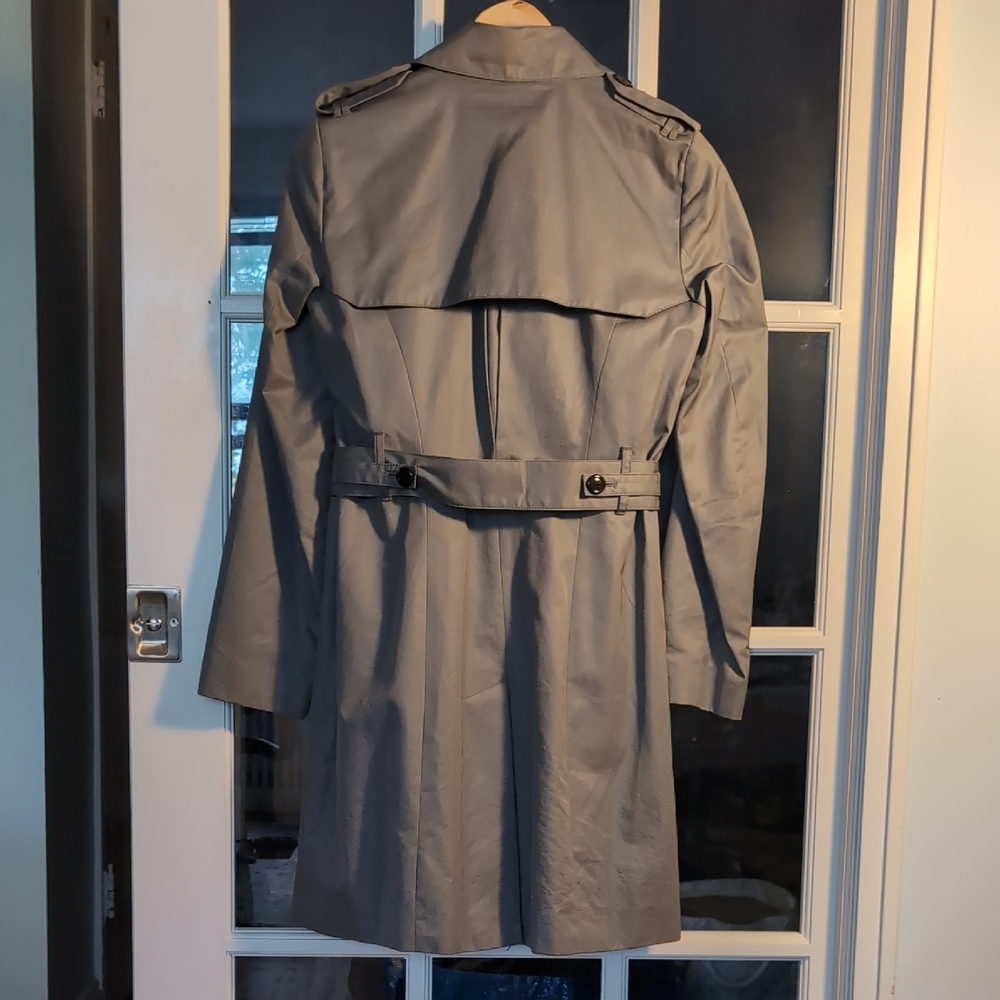 Banana Republic Gray Trench Coat Lightweight Classic - Picture 6 of 9